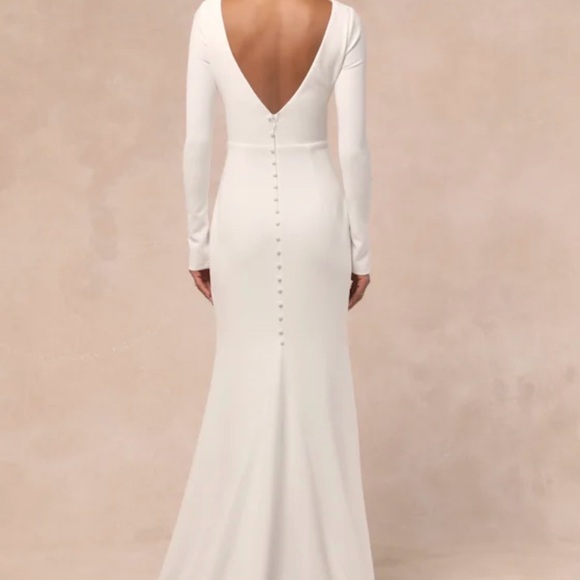 Lulus Dresses & Skirts - NWT Lulus feeling Of Forever White Long Sleeve Mermaid Maxi Dress - Size XS